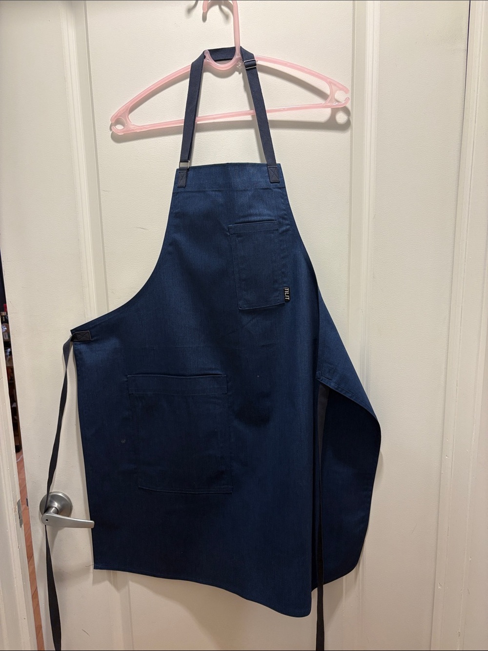 Men's Dark Blue Work Apron with Pockets